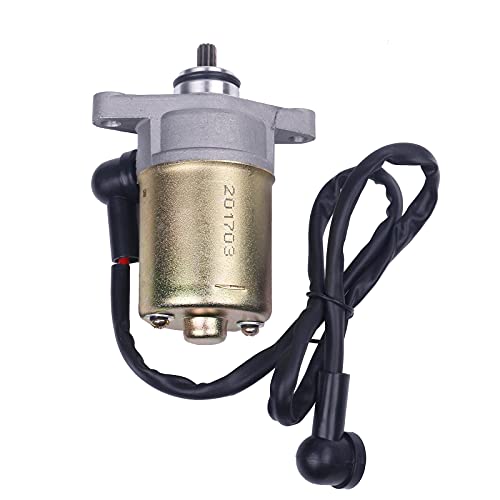 Glixal ATMT1-209 GY6 49cc 50cc 80cc 100cc Starter Motor with Wire for 4-stroke 139QMB 147QMD Scooter Moped ATV Go-kart Engine - Thumbnail 2