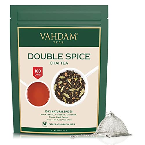 Vahdam, Double Spice Masala Chai(200G) + Pyramid Tea Infuser #TOP30