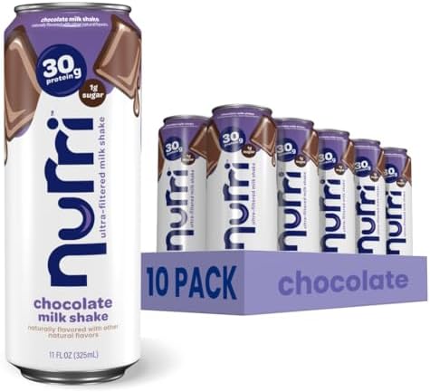 Nurri - 30g Protein Ultra Filtered Milk Shake – Chocolate - Lactose Free, Low Sugar, 150 Calories, 10 Vitamins and Minerals - 11 fl oz, 10 Cans