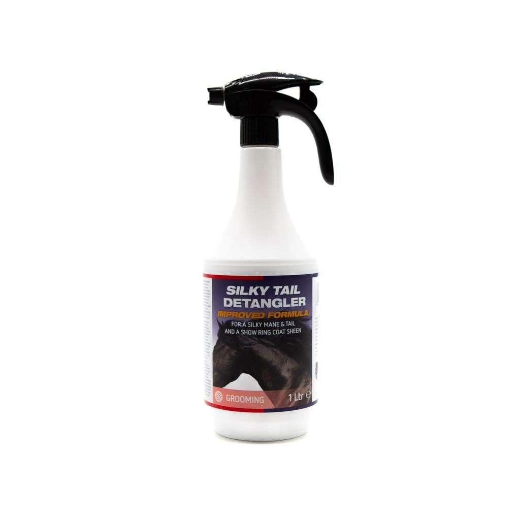 Equine America Silky Tail Horse Mane and Tail Detangler Spray 1000ml. Easy Combing Main And Tails Spritz For Horses And Ponies. Dust And Dirt Repellent Spray For A Show Ring Sheen. Improved Formula