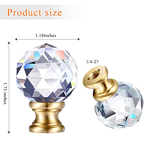 Mudder MUDDER-FINIAL CAP-T-5227 2 Pieces Crystal Lamp Finial Lamp Cap Knob Lamp Screw Topper Clear Lamp Finial thumb #2