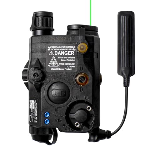 PEQ 15 Pro IR Infrared Laser + UHP Visible Green Laser + White LED Flashlight PEQ Box Tactical Flashlight with Remote Pressure Switch for Rifle Airsoft light laser combo Strobe for 20mm Picatinny Rail