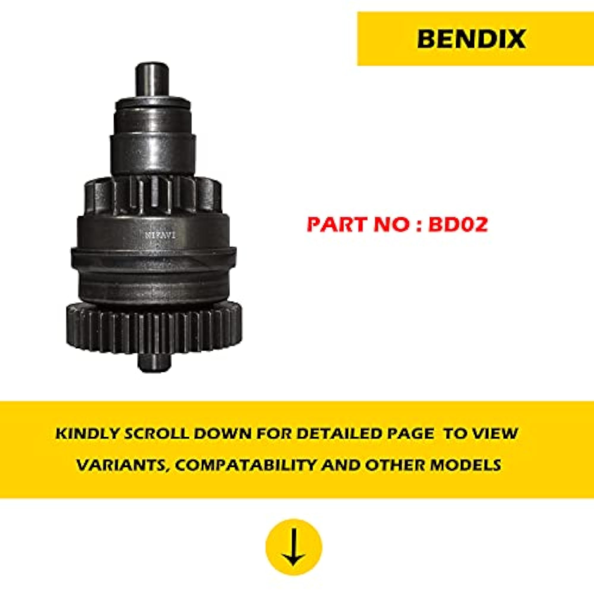 BD02 Starter Bendix Drive for TVS Wego