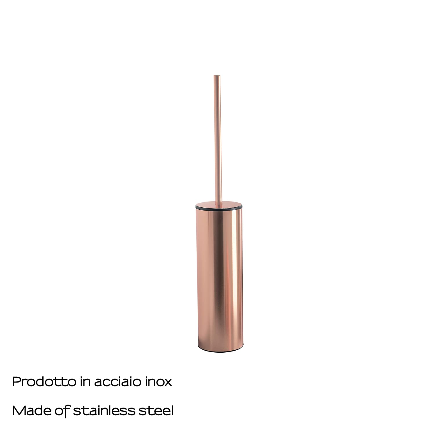 GEDY | Set Elettra 4 pièces, 1 Porte-Savon ; 1 Brosse WC ; 1 Distributeur de Savon et 1 Porte-Brosse à Dents, série fabriquée en Acier Inoxydable, Couleur Or Rose