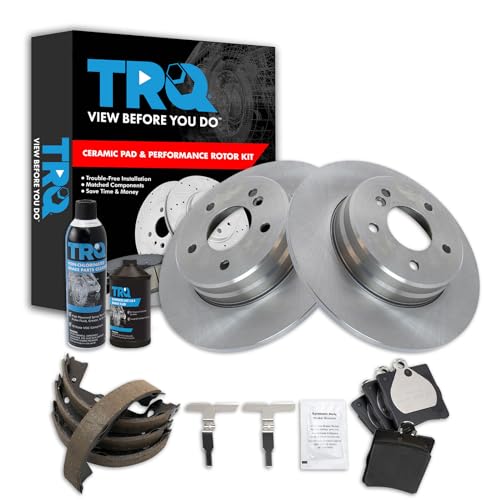 Image of TRQ Rear Brake Pad & Rotor Kit Compatible with 1996-2011 Mercedes-Benz