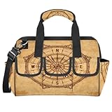 Bussola Vintage Tool Bag Bussola Multifunzione Tool Organizer Borsa Elettricisti Commercianti con Tracolla Tote Tool Borse per Utensili Piccole Parti