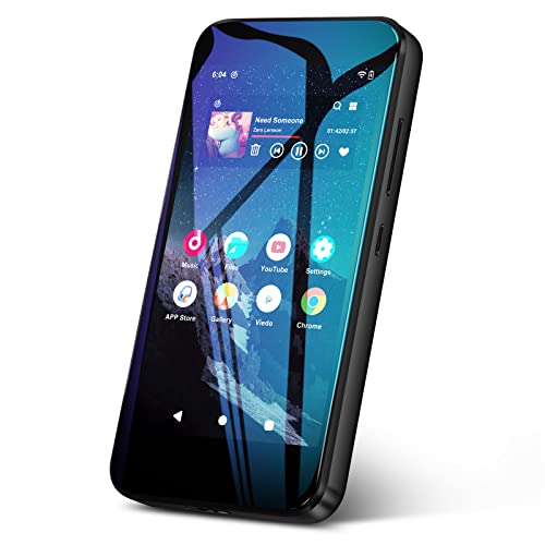 32GB Mp3 Player with Bluetooth and WiFi - Unalace Android Streaming Music Player Built-in APP Store 4" 720P Full Touch Screen Portable Digital Lossless Music MP4 Player for Kids with Speaker
