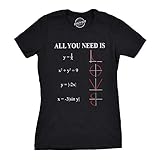 Womens All You Need is Love Equation Tshirt Funny Nerdy Math Tee Funny T Shirts Love Tops for Women Cool T Shirt Women's Novelty Tees Black - L