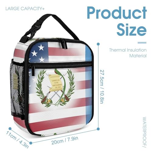 U.S. Guatemala Flag 3 PCS Backpack Set Casual Daypack with Insulated Lunch Bag & Pencil Case4