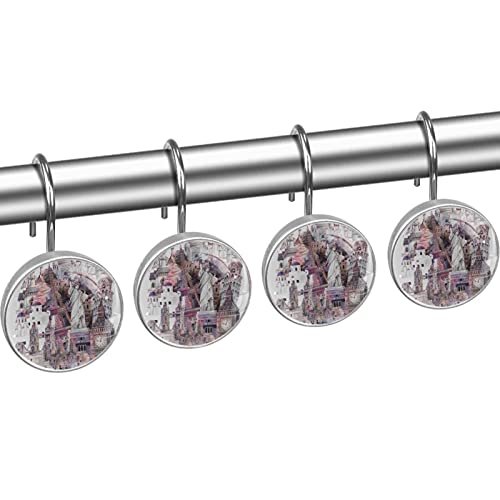 Crochets de rideau de douche en acier inoxydable au design architectural durable