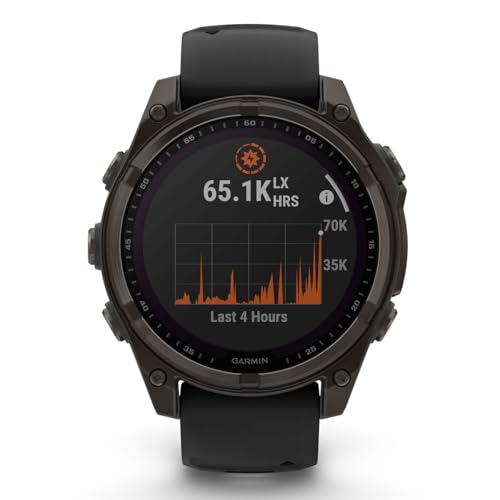PlayBetter Garmin Fenix 8 Solar Sapphire (47mm, Carbon Gray DLC Titanium) Multisport GPS Smartwatch Bundle - 1.4&rdquo; Touchscreen, Built-in LED Flashlight Portable Charger & Screen Protectors