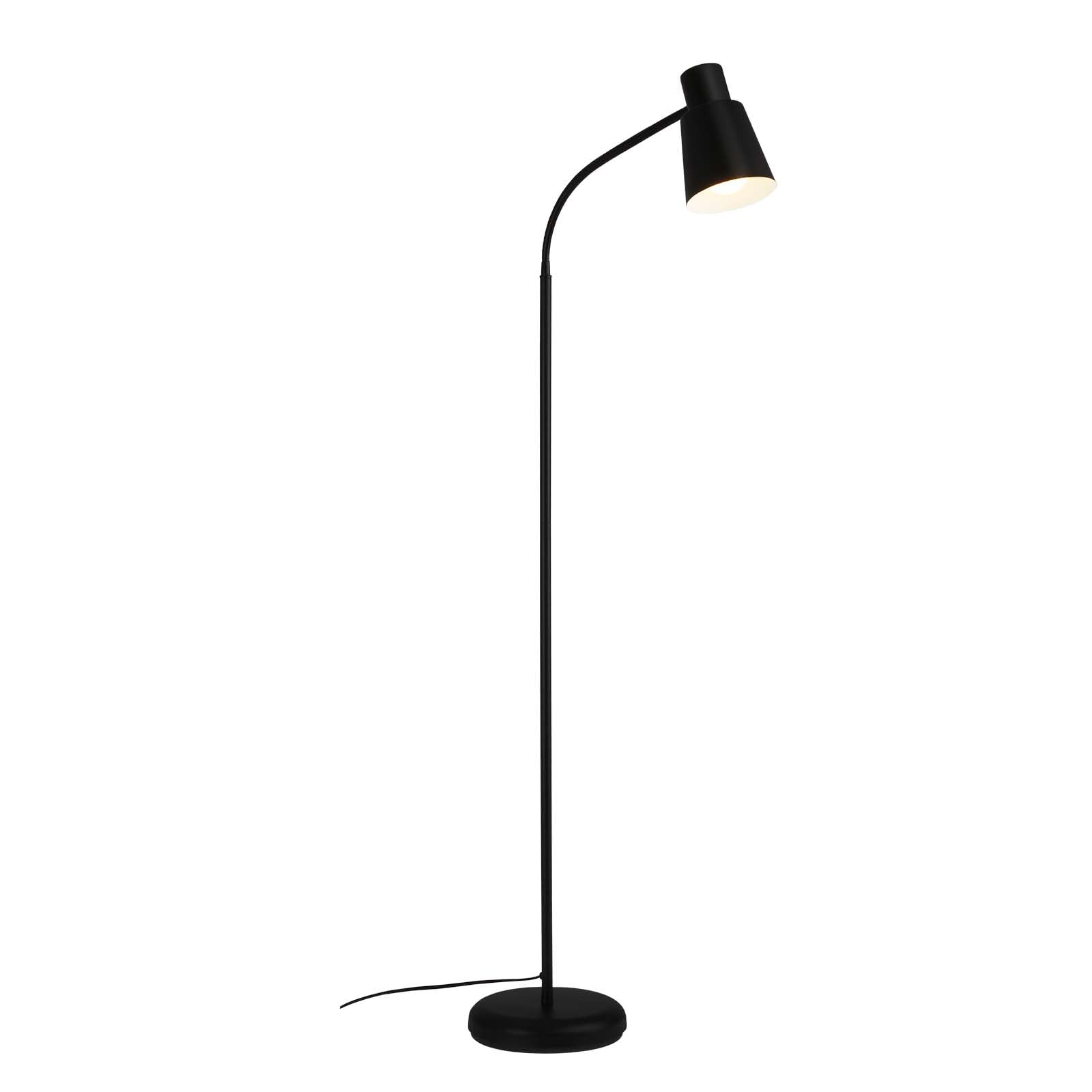 BRILONER - Stehlampe, Stehleuchte, Deko im Wohnzimmer, Leselampe, Schwenkbare Lampe, Wohnzimmerlampe, Fußtaster, Indirekte Beleuchtung, Schlafzimmerlampe, Bürolampe, 128x21x43 cm, Schwarz