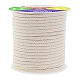 Mandala Crafts Soft Drawstring Replacement Rope Upholstery Crochet Macramé Cotton Welt Trim Piping Cord (Natural, 3mm)