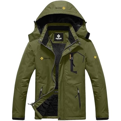 GEMYSE Men's Waterproof Ski Jacket Winter Snow Coat with Detachable Hood