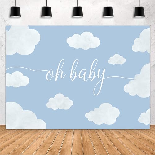 Toile de fond bleue MEHOFOND 2,4x1,8m ciel nuage pour fête prénatale