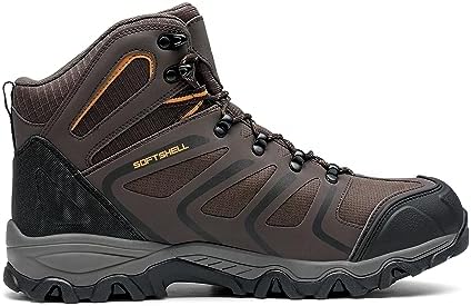 NORTIV 8 Men's Ankle High Waterproof Hiking Boots Outdoor Lightweight Shoes Trekking Trails Armadillo,Size 12W,Brown/Black/Tan,160448_M — view 4