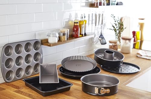 Lagostina Gustosa Teglia Pizza Rotonda in Acciaio Antiaderente per Forno, Nero, Diametro 32 cm - Immagine 1