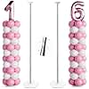 TEKXYZ Telescoping Balloon Stand Set of 2, 1.5ft to 7ft Free Adjustable Metal Balloon Column Stand for Party Decorations