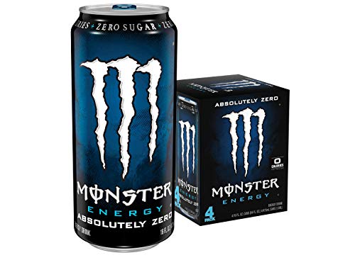 Monster Energy, Absolutely Zero, 16 Ounce (Pack of 4)