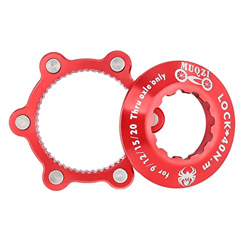 Tdoutop センターロックアダプター アルミ合金 ディスクブレーキ 変換 ハブ CNC加工 耐久性 軽量 防錆 自転車部品 サイクリングに適用, 赤