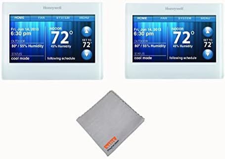 Honeywell TH9320WF5003 Wi-Fi 9000 Color Touch Screen Programmable Thermostat, White, Requires C Wire 2 Pack PLAYHARDEST Cloth Bundle