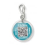 Placa de Identificación para Perros y Gatos con Código QR + NFC | Placa Inteligente My Pet Portal | Perfil Online sin Suscripción | Resistente e Impermeable (Con mosqueton grande)