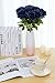 LVEFIT Artificial Rose Flower Artificial Flowers Flower with Long Stem Silk Roses Bouquet for Wedding Bridal Shower Party Home Decoration (Navy Blue, 12 Pcs)
