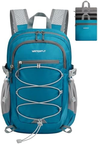 Waterfly Small Foldable Hiking Backpack: 15L Lightweight Rucksack...