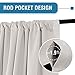 H.VERSAILTEX 100% Blackout Curtains for Bedroom Short Curtains Half Window Curtains for Kitchen, Privacy Energy Saving Curtain Tiers for Bathroom Shades, W 42 x L 36 inch, Pumice Stone, Set of 2