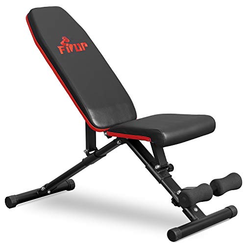FISUP Weight Bench, Adjustable Workout Bench With Fast Folding, Multi-Purpose Utility Bench Press For Full Body Strength Training Home Gym