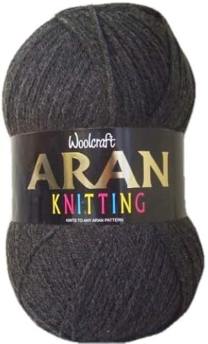 Woolcraft Aran with Wool 400g Ball Shade 820 Charcoal Grey