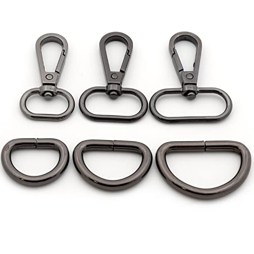 Swivel Hooks with D Ring, 10 Sets for Purses Push Gate Lobster Clasps Fashion Clips Purse Making (Silver,1") by Loosco - Used condition - Image 4