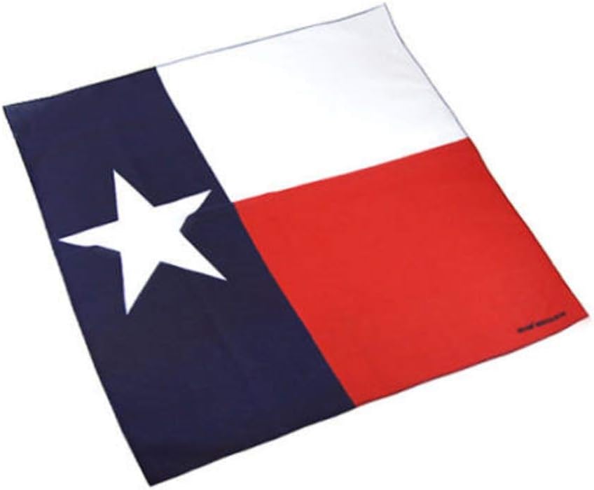 K's Novelties Wholesale Lot of 12 22" x 22" Texas Flag Cotton Bandanna Fade Resistant