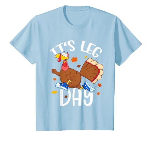 Turkey Trot Costume Kids Adults Thanksgiving Turkey Running T-Shirt, Youth, Baby Blue, 2T