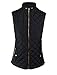 makeitmint Women's Basic Solid Quilted Padding Jacket Vest w/Pockets Large YJV0002_Black