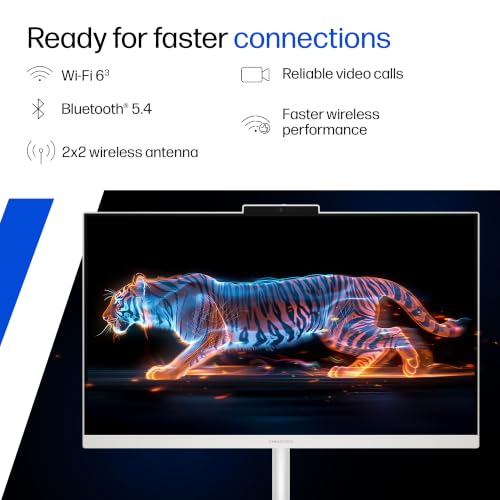 Image of HP OmniStudio All-in-One, Intel Core 3 (i3 14th gen), (8GB DDR5, 512GB SSD) FHD, IPS, Anti-Glare, 23.8''(60.5cm), Win 11, Office 24, Cotton White, 4.98kg, Dual 3 W Speakers, FHD IR Camera, 24-cu0561in