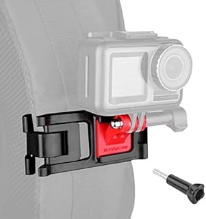 Backpack Strap Clip Action Camera Mount Compatible with Gopro Hero 8/7/6/5 Black, Quick Release Backpack Clamp Attachment Adjustable Shoulder Strap Mount with Long Screw Adapter Accessories