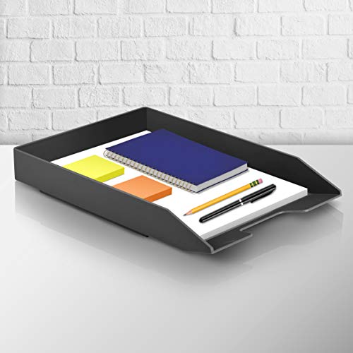Corbeille à courrier empilable noire Acrimet pour document A4