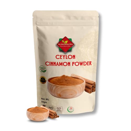 Ceylon Cinnamon Powder | Ethically Sourced 100% Authentic True Ceylon (50G / 1.76 oz) | Cinnamon Ground | Dalchini Powder | Premium Quality | Natural | Non GMO| Vegan | No additives