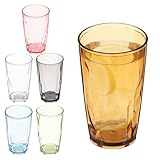 VAVPUP 6 vasos de agua de 490 ml, acrílico irrompible, apilables, decoración de escritorio, vasos de agua portátiles para restaurantes, escuelas, hoteles y fiestas (6 unidades, 490 ml)