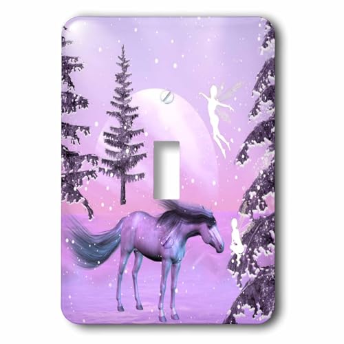Interrupteur à bascule fées ciel violet 3dRose lsp_202479_1 plaque multicolore cheval