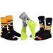 TeeHee Monster Socks Fun Socks 3-Pair Pack Cotton Crew Socks for Men