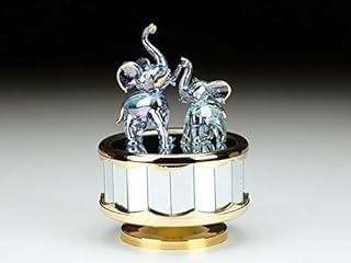 Mom and Baby Elephant Music Box: 