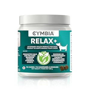 Cymbia Relax+ Calming Chews for Dog Calming Treats, Anxiety & Stress Relief with Chamomile, Sweet Potato – Fireworks, Storms, Aggressive Behavior, Approx. 70 Days Supply – Chicken Flavor