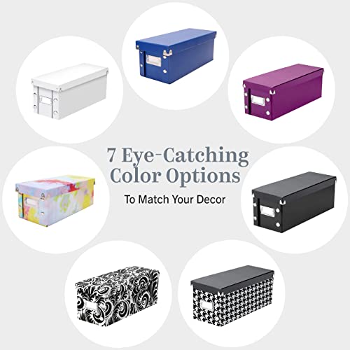 Snap-N-Store Dvd Storage Box - Pack Of 1 - Durable 6 X 8.2 X 16.5 Inch Movie Organizer - Disc Holder With Lid To Store Up To 26 Dvd Cases - ﻿Houndstooth #TOP6