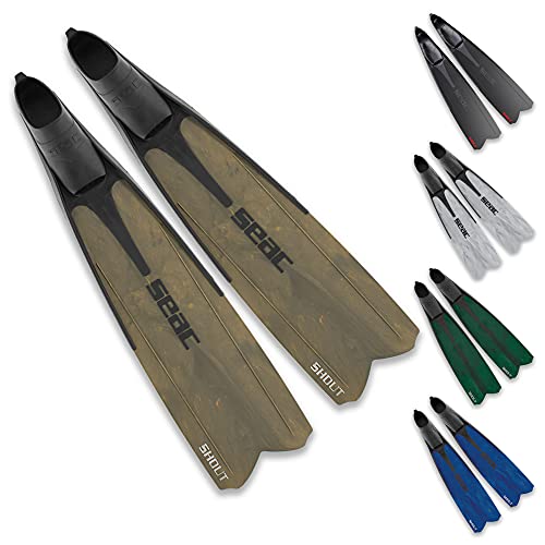 SEAC Shout Pinne Lunghe per Pesca Sub, Apnea e Immersioni Unisex Adulto, Marrone, 36/38