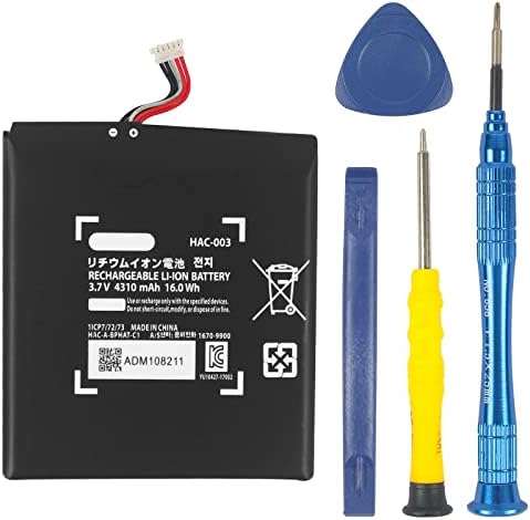 JUBOTY HAC-003 Battery for Nintendo Switch, Li-ion New 0 Cycle Internal New Upgrade 4310mAh High Capacity Battery Replacement for Nintendo Switch Game Console HAC-001 Battery with Repair Tool Kit