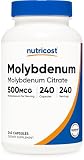 Nutricost Molybdenum Supplement (500mcg) 240 Capsules - Molybdenum Citrate, Vegan, GMO-Free, Gluten-Free