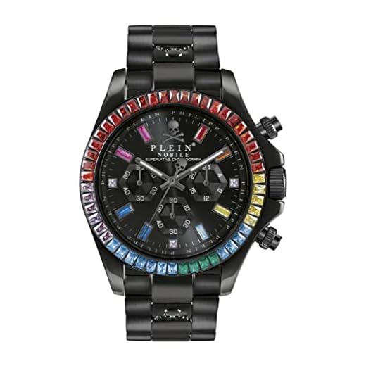 Philipp Plein Mens IP Black 43 mm Nobile Bracelet Watch PWCAA0721