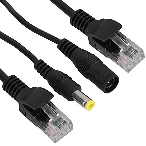 Adaptador PoE pasivo de 12 V, cable divisor e inyector Power over Ethernet para cámaras de vigilancia (negro) miniatura 4